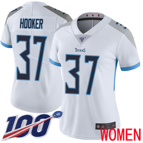 Tennessee Titans Limited White Women Amani Hooker Road Jersey NFL Football #37 100th Season Vapor Untouchable->women nfl jersey->Women Jersey